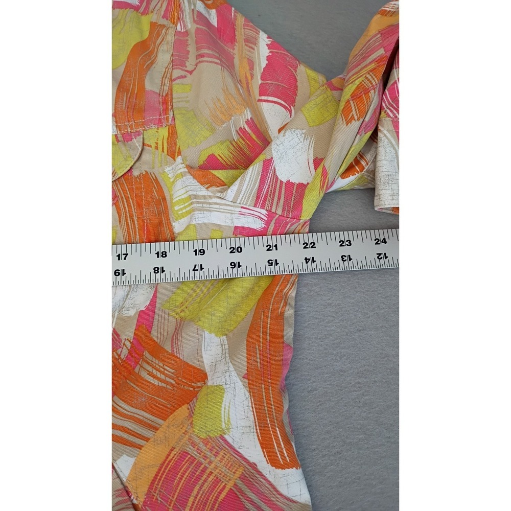 Ruby Rd Women Jacket Sz 16 Neon Abstract Print Button Front Pockets Bead Blazer - Picture 4 of 12